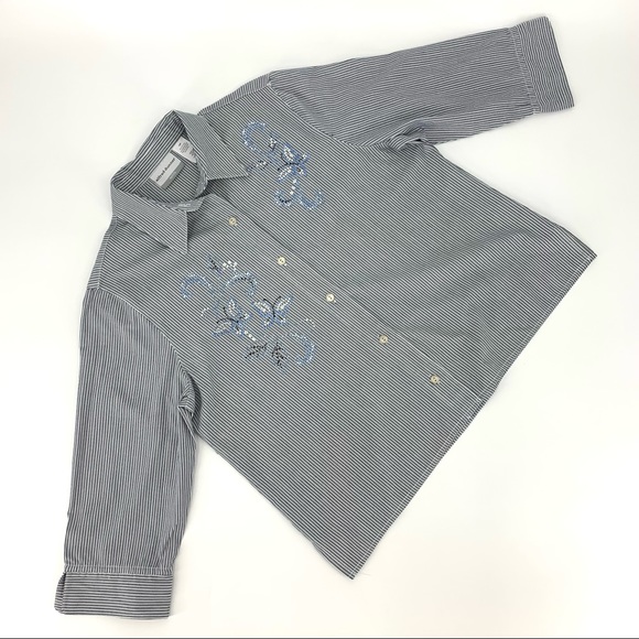 Alfred Dunner 3/4 Sleeve Embellished Top 14 Petite - Picture 12 of 16